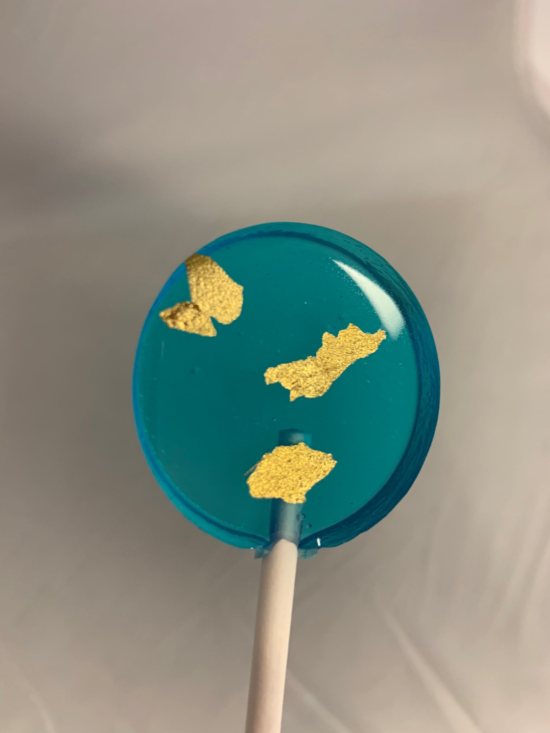 Wedding Size Hard Candy Lollipops with 24K Edible Gold Leaf