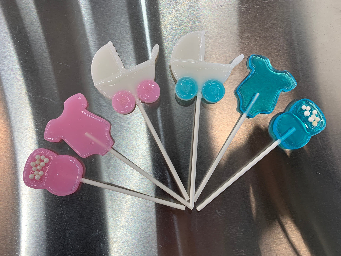 Baby boy or girl shaped lollipop collection