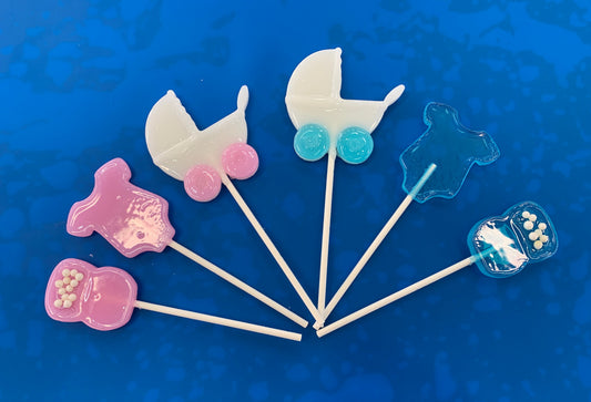 Baby boy or girl shaped lollipop collection